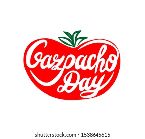 Gazpacho Day vector lettering logo.