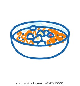 gazpacho soup spanish cuisine doodle icon sketch vector. gazpacho soup spanish cuisine sign. isolated symbol illustration