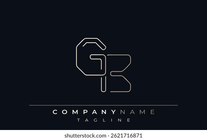 GB Abstract Line Style Logo. Minimalist Design Featuring the Letters G and C Abstract Line Style