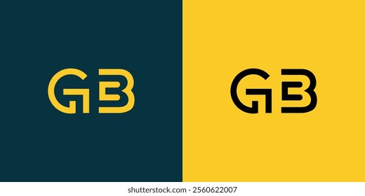 GB abstract minimalist letters Logo Monogram. It is a minimalist logo, this logo is made by combining two letters