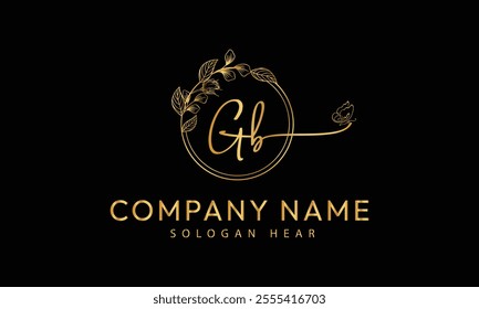  GB  B G initial signature logo template vector