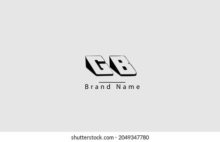 GB BG G B abstract vector logo monogram template