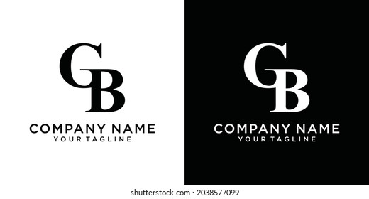 GB or BG initial letter logo design concept on black and white background.