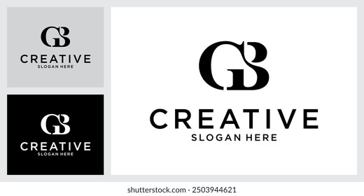 GB or BG initial letter logo design vector concept