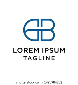 GB or BG letter logo template design vector