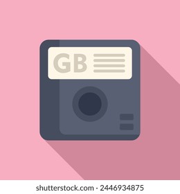 GB board icon flat vector. Archive state backup. Computer disk state
