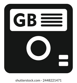 GB board icon simple vector. Archive state backup. Computer disk state