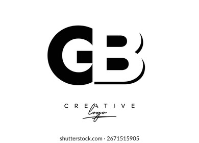 GB Creative Minimalist Negative Space Latter Logo with Modern Monogram for Branding and Business Lettermark Logo with Initial Letters Logo Design for Branding.