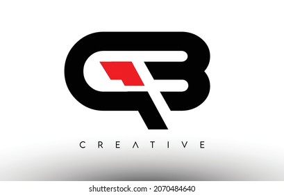 GB Creative Modern Letter Logo Design. Vektorgrafik von GB-Symbolbuchstaben mit Schwarz-Rot-Farben