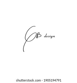 GB design initial isolated white logo