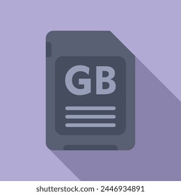 VECTOR plano del icono de la tarjeta de memoria flash GB. Máquina sólida. Backup ssd