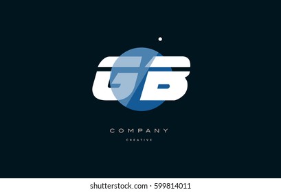 gb g b  blue circle dot big font alphabet company letter logo white design vector icon template 