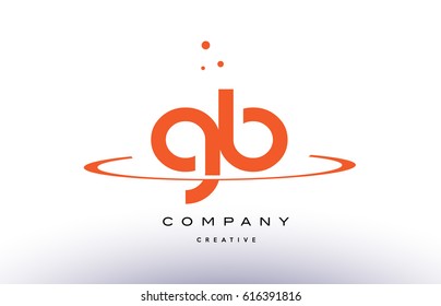 GB G B creative orange swoosh dots alphabet company letter logo design vector icon template