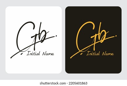 Gb G b initial handwriting Gb initial handwriting signature logo template vector hand lettering for designs or for identity