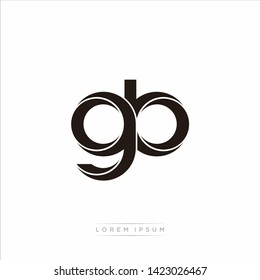 gb g b Initial Letter Split Lowercase Modern Monogram linked outline rounded logo