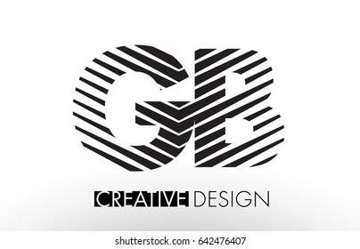 GB G B Lines Letter Design with Creative Elegant Zebra Vector Illustration.