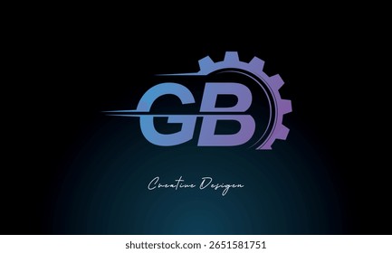 GB Gear Fusion Logo – Industrial Tech-Inspired Letter mark Futuristic Industrial Letter Mark Design for Technology and Engineering Brands.