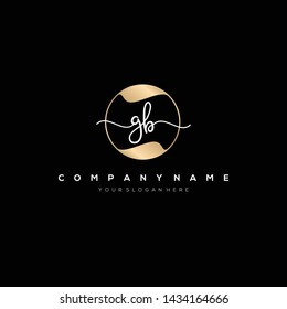 GB handwriting initial logo template vector.
