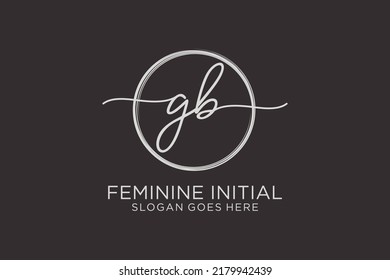 GB Handschrift Logo mit Kreis-Vorlage Vektorlogo der ersten Signatur, Hochzeit, Mode, Blumen und botanisch mit kreativen Vorlage.