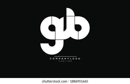 GB icon monogram letter text alphabet logo design