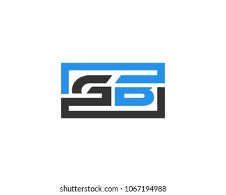 GB initial box letter logo template vector