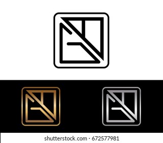 GB initial box shape Logo designs template

