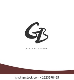 GB Escritura a mano inicial o logotipo manuscrito para la identidad. Logo con firma y estilo dibujado a mano.