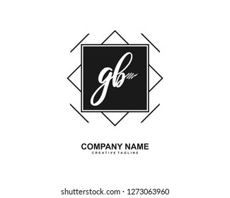 GB Initial Handwriting Logo Template Vector