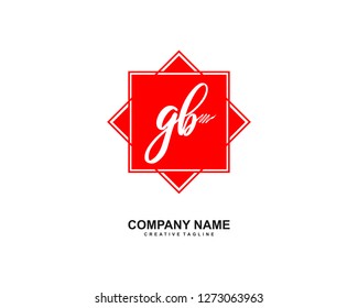 GB Initial Handwriting Logo Template Vector