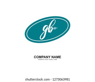GB Initial Handwriting Logo Template Vector