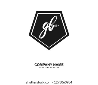 GB Initial Handwriting Logo Template Vector