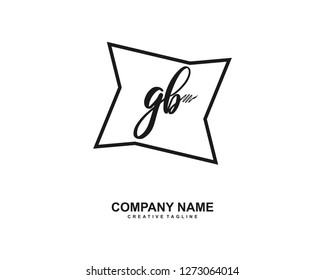 GB Initial Handwriting Logo Template Vector