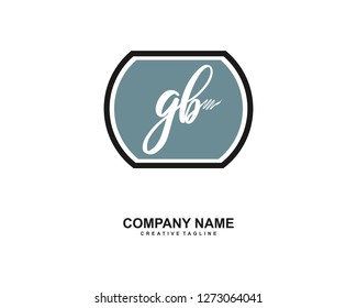 GB Initial Handwriting Logo Template Vector