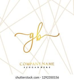 GB Initial Handwriting logo template vector