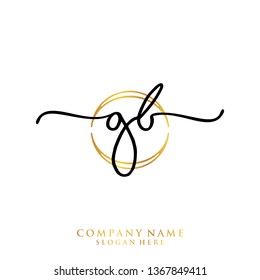 GB Initial handwriting logo template