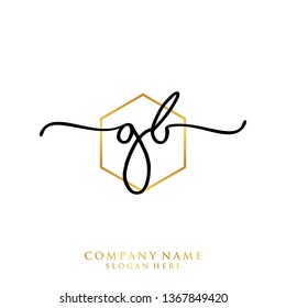 GB Initial handwriting logo template