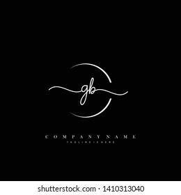 GB initial handwriting logo template vector