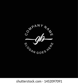 GB Initial handwriting logo template vecto