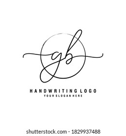 GB Initial handwriting logo template vector