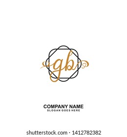 GB Initial handwriting logo vector