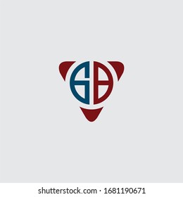 gb initial logo circle modern triangle