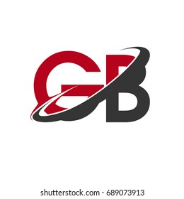 GB initial logo company name colored red and black swoosh design, isolated on white background. vector logo for business and company identity.