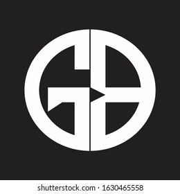 GB Initial Logo design Monogram Isolated on black and white