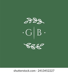 GB initial monogram wedding with creative design