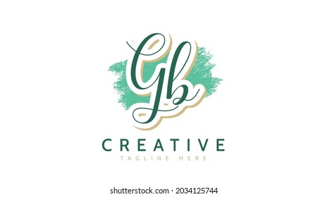 Iniciales GB, vector de logotipo de escritura a mano