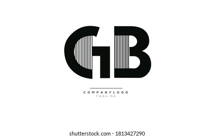 Diseño del logotipo del alfabeto de texto en letra monográfica GB iniciales