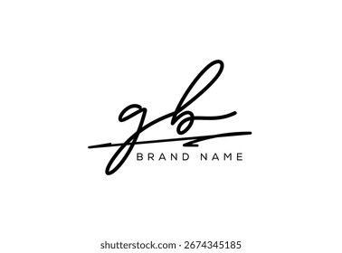 GB letter elegant cursive beauty handwriting logo.
