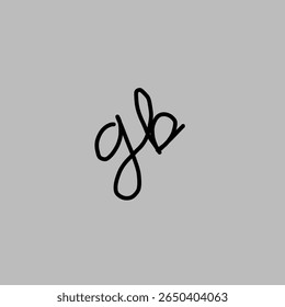 logotipo de vetor de manuscrito de letra gb