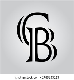 GB letter logo with white background.The nice black letter logo.