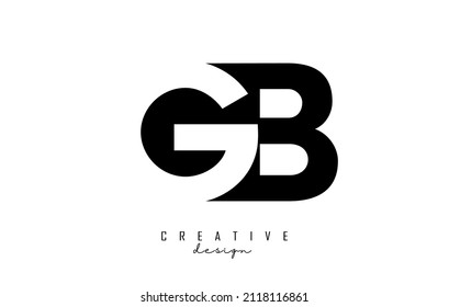 GB letters Logo with negative space design. Letter with geometric typography. Creative Vector Illustration with letters.